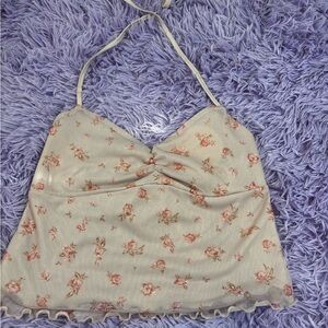 Pink Rose Cream Floral Camisole